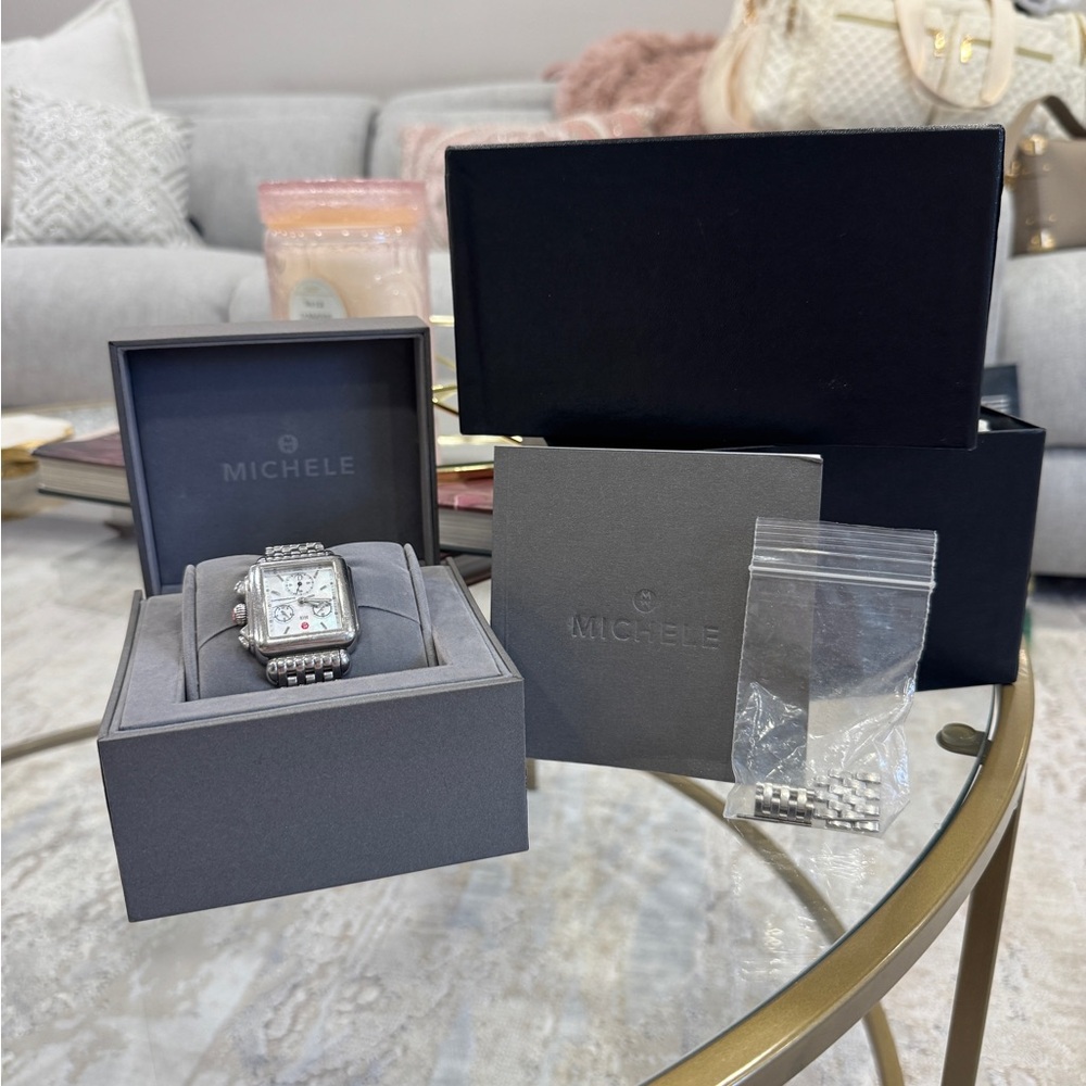 Michele Silver and Black Women's Watch